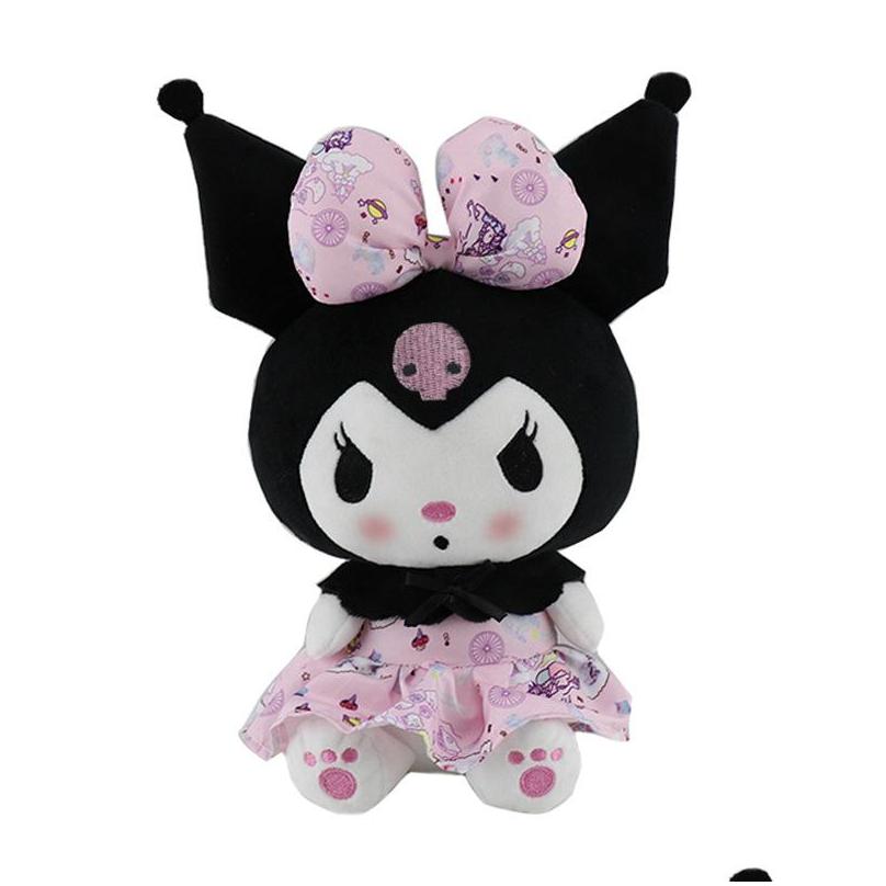 kawaii plush kuromi cartoon stuffed dolls toys soft animals model lovely toy for children girls fans wholesale drop 