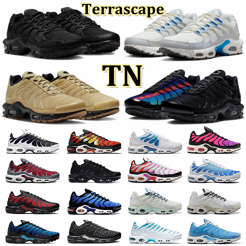

air plus max tn running shoes mens womens airmaxs tns terrascape black anthracite mint green university blue unity reflective bred sneakers trainers big size 12, 36-46 triple white (2)