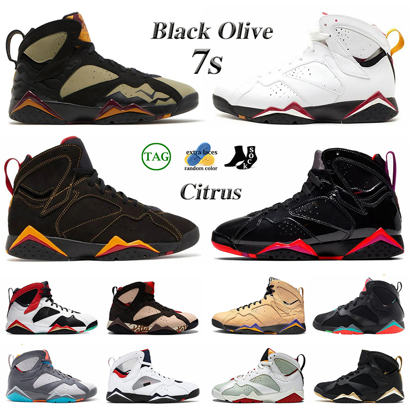 

2023 Jumpman 7 Mens Womens Basketball Shoes 7s Black Olive Cardinal Citrus New Sheriff In Town Afrobeats Flint Bordeaux Sweater Sapphire Ray Allen Trainers Sneakers, 23