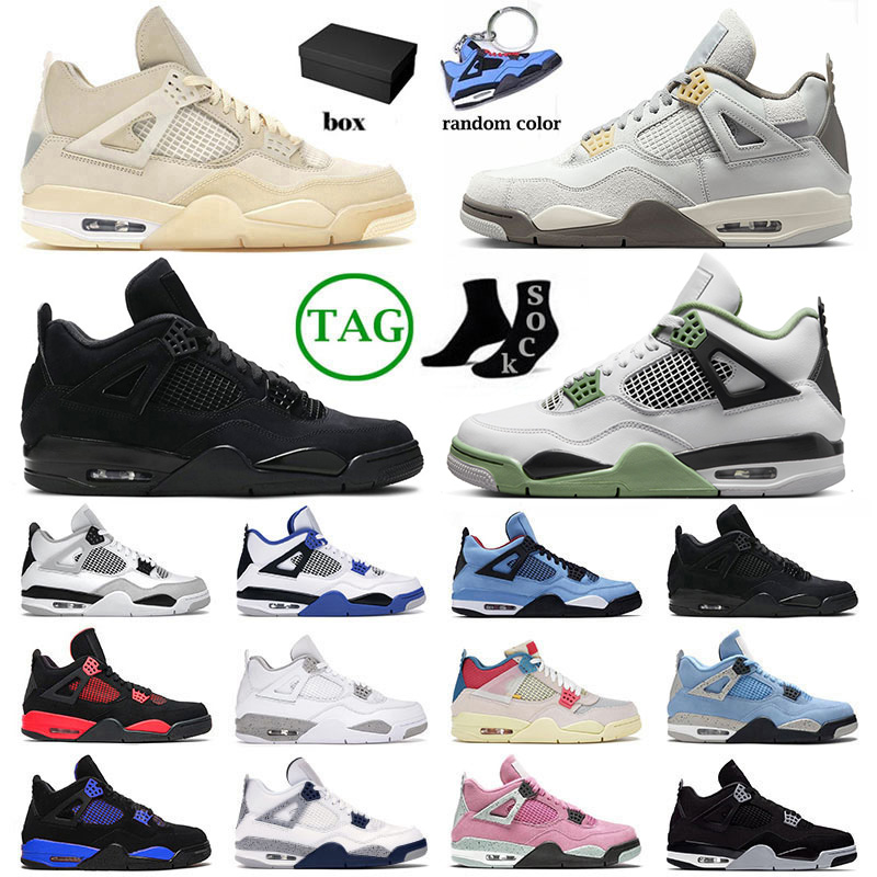 

New 4 jumpman Basketball Shoes For Mens Womens 4s IV Seafoam Photon Dust Doernbecher J4 Midnight Navy Military Black Cat Pink Sneakers Big Size 13, 36-47 university blue