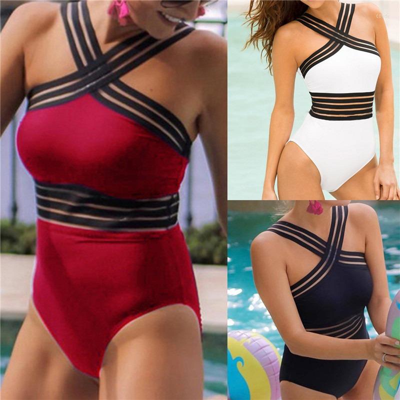

Women' Swimwear Women Swimsuit Sexy One Piece Push Up Beach Bandage Cross Back Female Thong Brazilian Swimming Suit Summer Monokini, Black