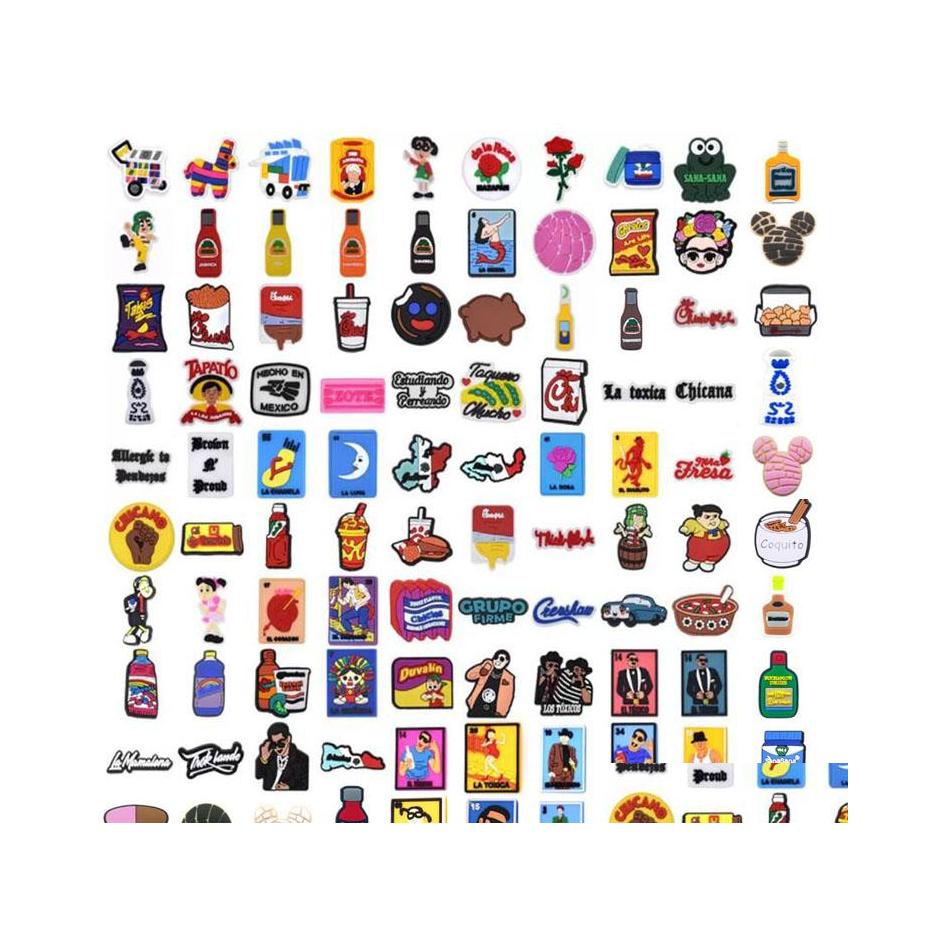 

Shoe Parts Accessories Mexican Croc Charms Pvc Shoecharms Buckle Soft Rubber Bracelet Wristband Decoration Wholesale Fast Ship Dro Dh8Np