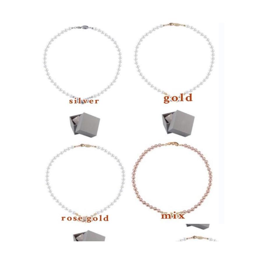 

Pendant Necklaces Classic Pearl Necklace Women Designer Beaded Diamond Clavicle Queen Mother Chain For Wedding Party Drop Delivery J Dhag5