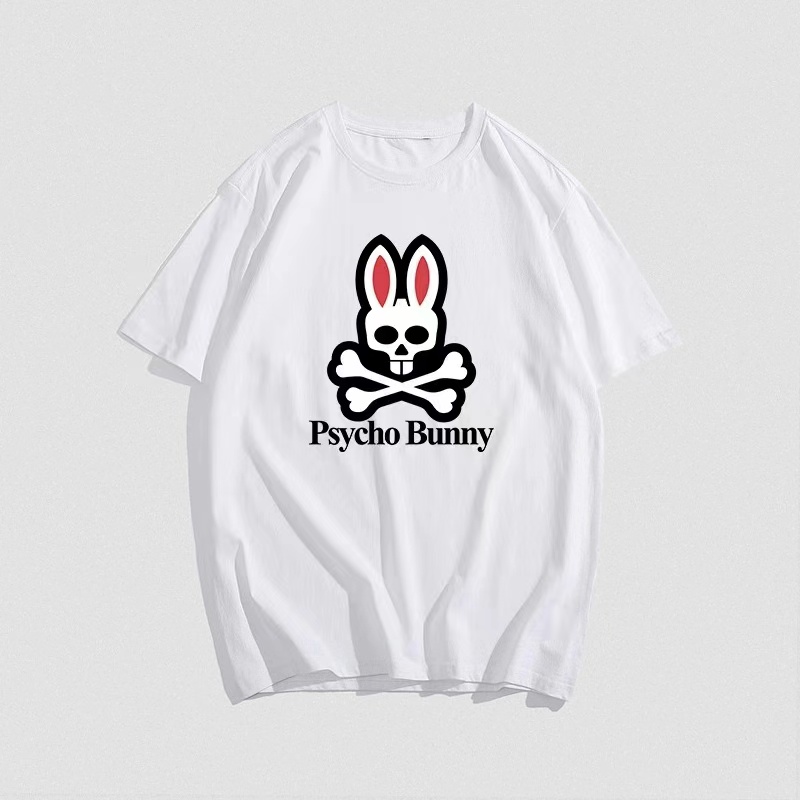 

T Shirts Mens Designers Cotton Tees Tops Man Casual Chest Printing Letter Shirt Psycho Bunny Luxurys Clothing Street Shorts Sleeve Clothes design Tshirts, Orange