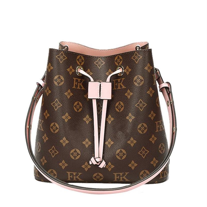 

Fashion Women Handbag Shoulder Bag new arrival good quality promotion purse flower checkers grid serial number date code265r, Brown flower- red