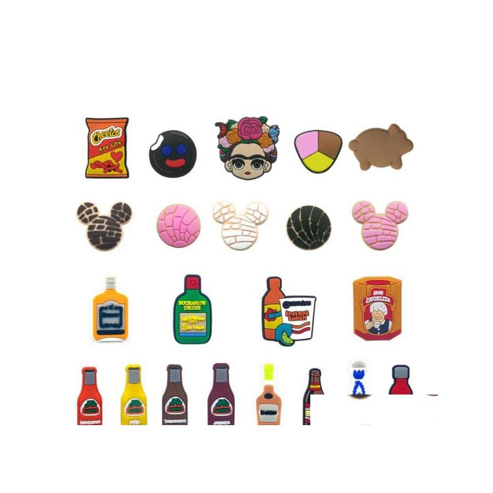 

Shoe Parts Accessories 22 Pcs Custom Mexican Style Pvc Charms Shoecharm Buckles Fashion Soft Rubber Part For Croc Shoes Drop Delive Dh6Bv