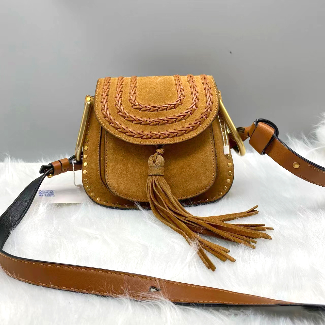

Fashion Luxury Designer vintage husdon crossbody Saddles Tassel bag shoulder bags Totes women's mens Leather travel pochette small clutch famous cowhide handbag, Burgundy