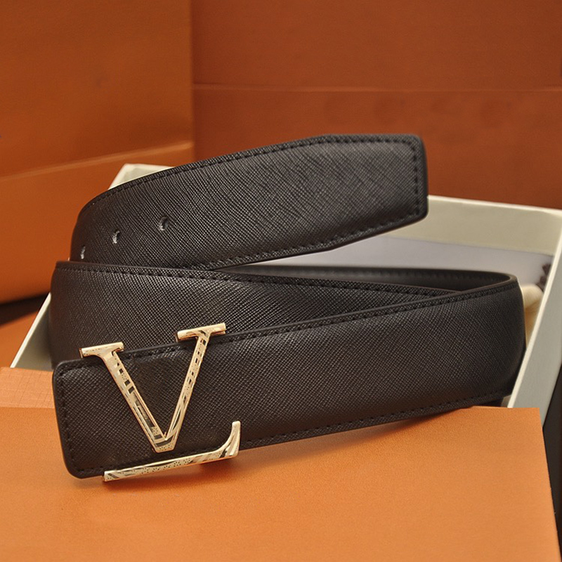 

Designer Men Belt Genuine Leather Belts Fashion Casual Belt Classic Toothpick Plain Pattern Smooth Buckle Gold Letter Waistband 2301302QS, Black