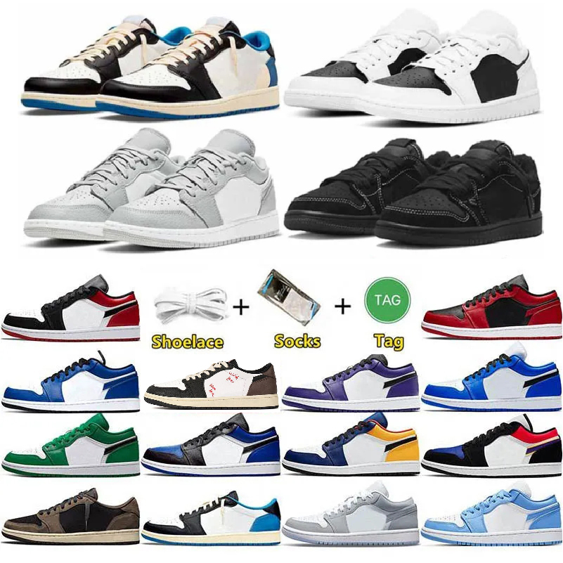 

Top Jumpman 1 Low Basketball Shoes 1s Wolf Grey Carbon Fiber All-Star Arctic Punch Black Toe Fragment Reverse Mocha UNC Grey Camo Mens Trainers Women Sneakers s5g3, Box