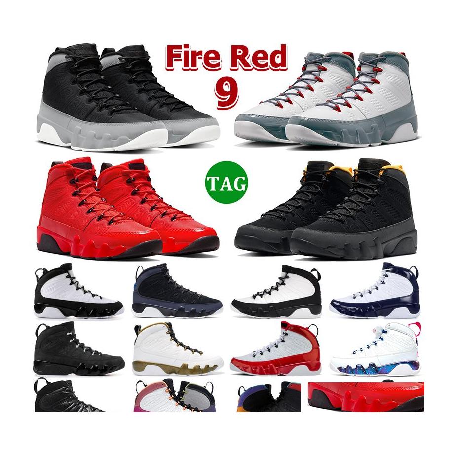 

Other Shoes Og 9 Fire Red Basketball Men 9S Particle Grey Chile Pearl Racer University Blue Bred Patent Anthracite Mens Trainers Out Dhuhz