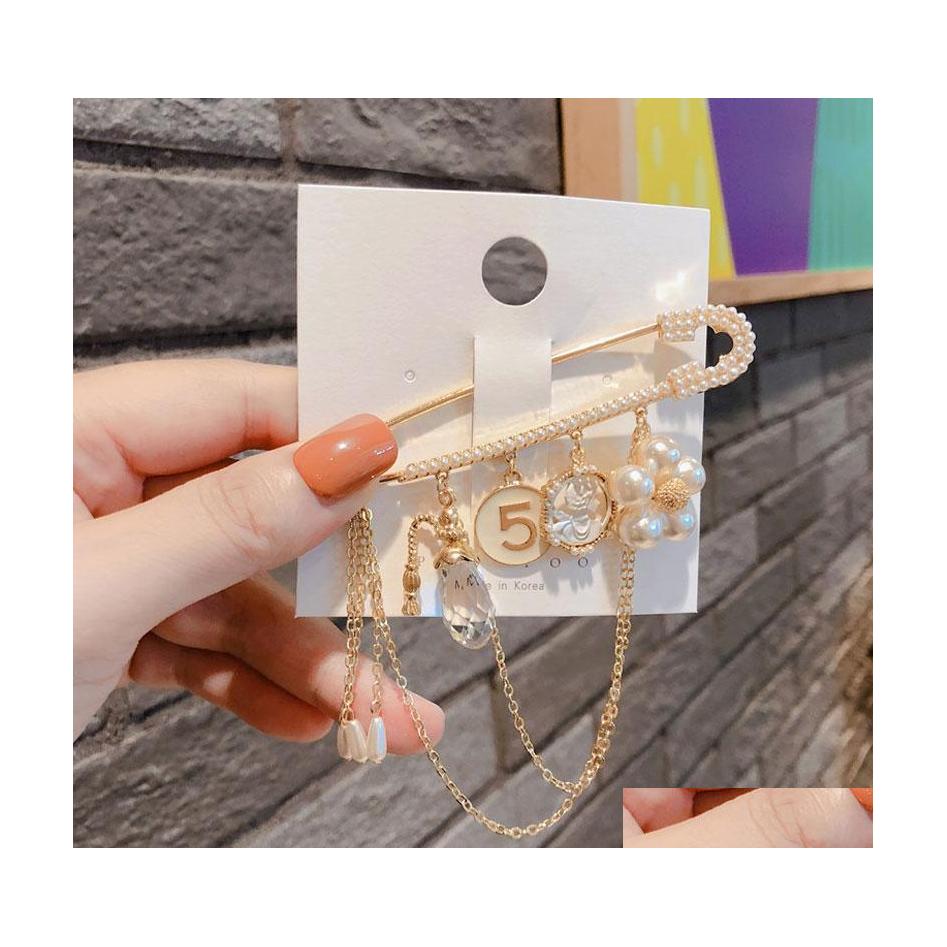 

Pins Brooches Classic Design Pin Crystal Bow Flower Pearl Camellia 5 Jewelry Vintage Buckle Drop Delivery Dhlae