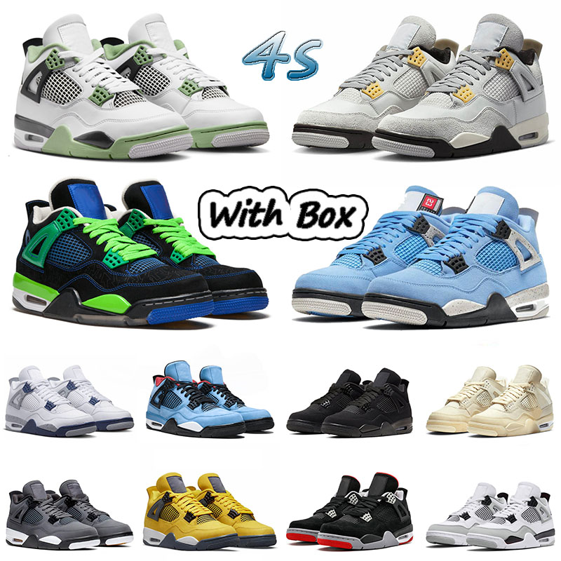 

4s Basketball Shoes Jumpman 4 University Blue Photon Dust Seafoam Black Cat Sail White Oreo Mens Infrared Cool Grey Violet Ore Designer Sports Sneakers With Box, 40-47 messy room