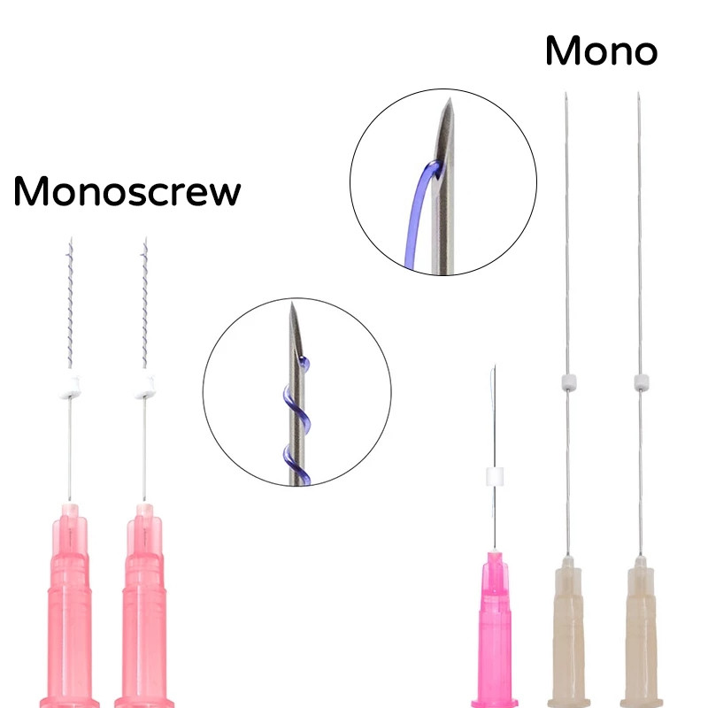 

pdo /pcl Mono Thread sharp tip needle 26G 27G 29G 30G Mono Screw Tornado Screw PDO PCL under Eye filling face contour Chin Cheek Filling fios