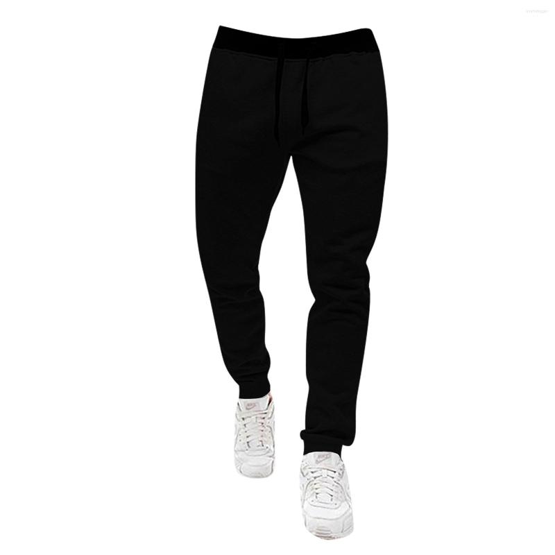 

Men' Pants Men Solid Youth Leisure Joggers Male Fashion Tight Color Trend Tethered Sweatpants Casual Streetwear #20, Black