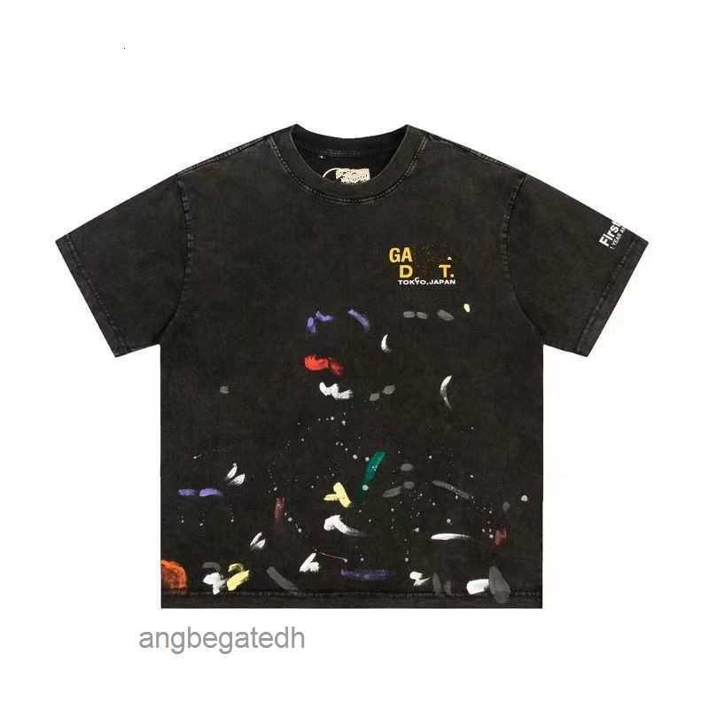 

T-shirts Designer Men's Galleryes t Shirt Angel Brand Net Red Retro Galerys hoodie Depts Men and Women Short-sleeved Galilee Printed, Black