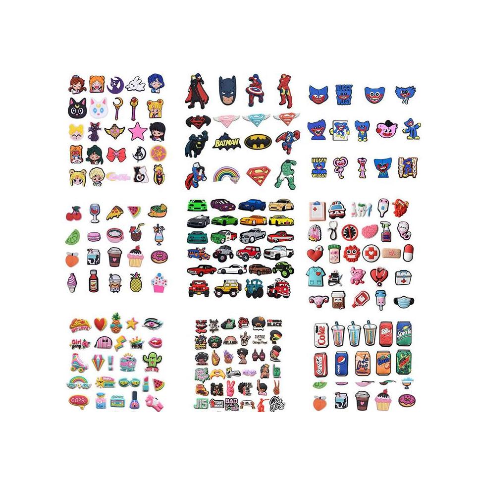 

Shoe Parts Accessories Cute Cartoon Croc Charms Decoration Buckle Clog Bracelet Wristband Part Fashion Gift Drop Delivery Shoes Dhyzx