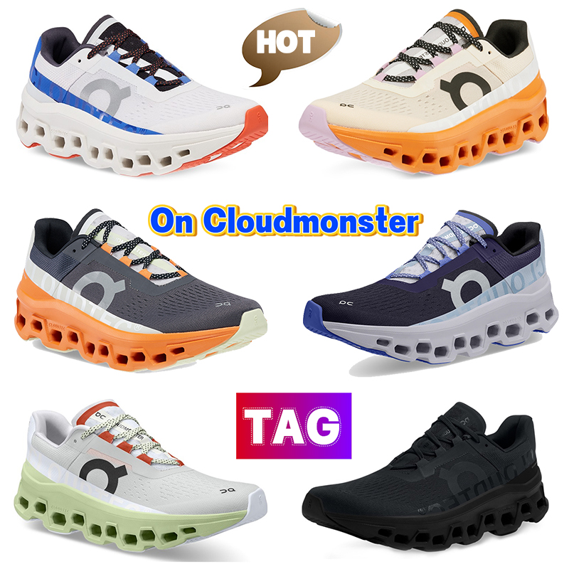 

Mens On Cloudmonster Running Shoes Designer Cloud Cushion Shoe Frost Cobalt white violet amber ginger Eclipse Turmeric black men women runner Sports Sneakers, 03-eclipse turmeric