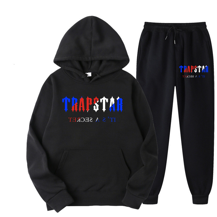 

Men's Tracksuits Tracksuit Trapstar Brand Printed Sportswear 16 Color Warm Two Piece Loose Hoodie Sweatshirt and Pants Set Kapp 230130, Winred2