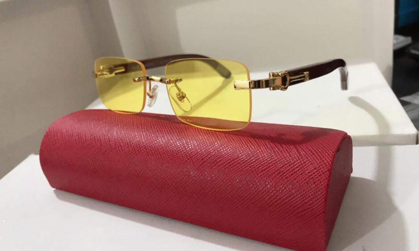 

Yellow Designer Sunglasses for Men Woman Sunglass Buffalo Horn Glasses Mens Rimless Square Polarized Sunglasses Carter Buffs Shade Wood Jprf