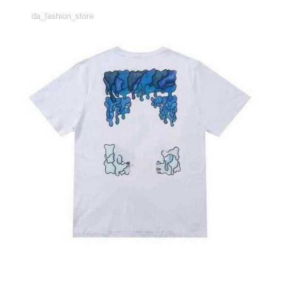 

Chao Brand Off Style White Summer t Shirts Rendering Graffiti Arrstyle Lovers Cotton Short Sleeve T-shirt Backing Men's Shirt 7 9DTZ