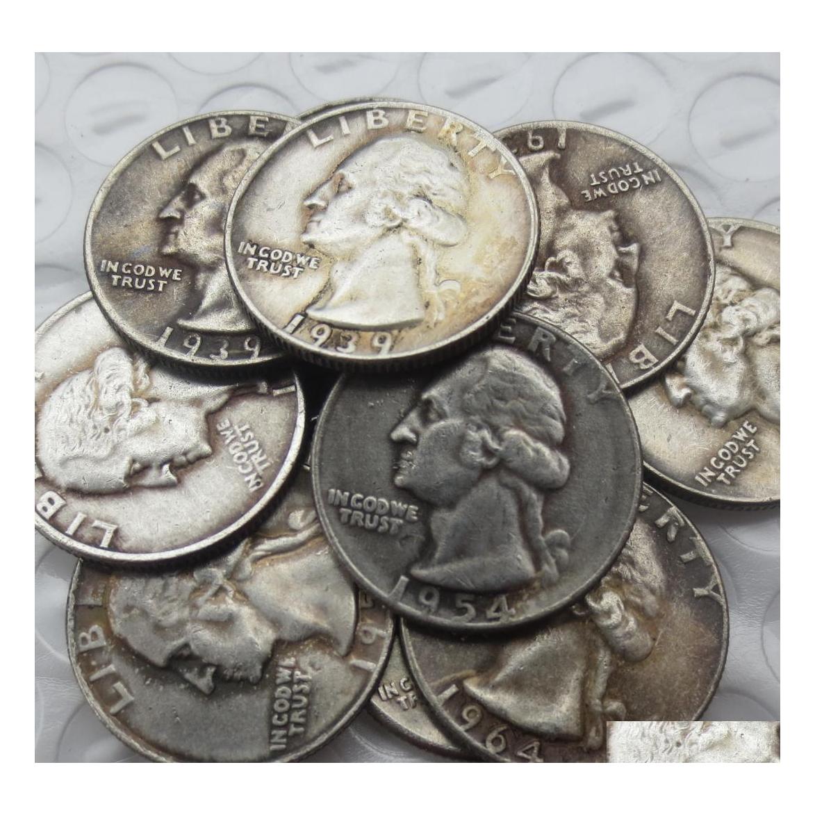 

Arts And Crafts U.S. Coins A Set Of19321964 14Pcs Craft Washington Quarter Dollar Copy Decorate Coin Drop Delivery Home Garden Dhhx5