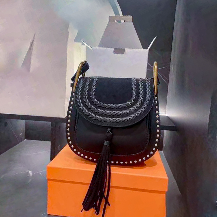 

Fashion Luxury Designer vintage husdon SaddlesTassel bag shoulder bags women's mens handbag travel pochette cowhide crossbody Totes famous small clutch Leather, Grey