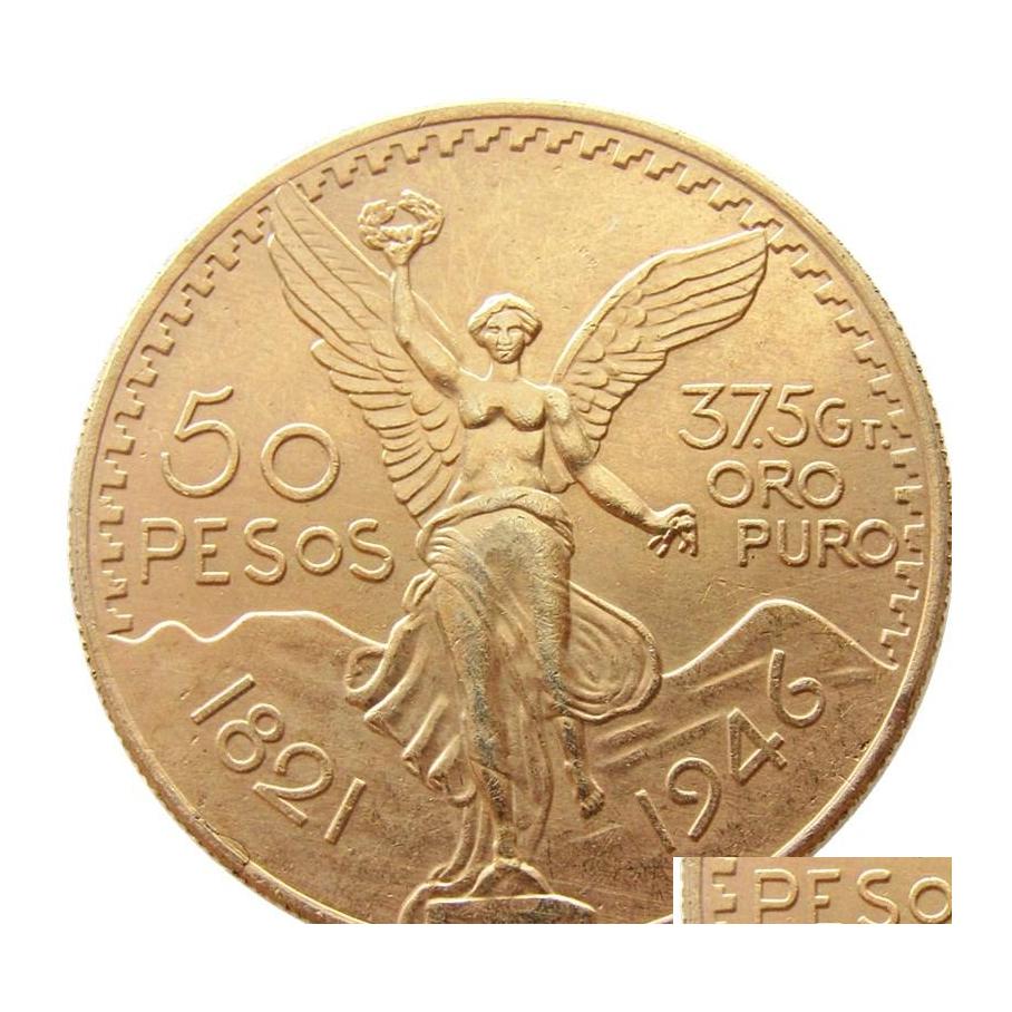 

Arts And Crafts High Quality 1946 Mexico Gold 50 Peso Coin Copy Drop Delivery Home Garden Dhwr8