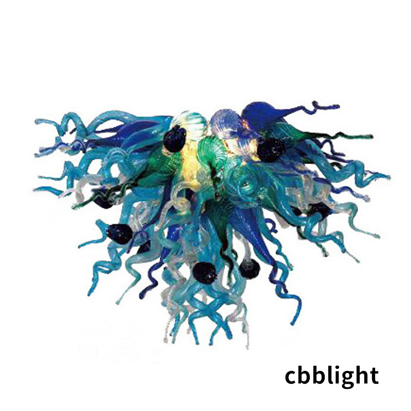 

Vintage Murao Style Glass Chandelier 110v/240v LED Bulbs 28*28 Inches Hand Blown Glass Chandelier Luxury Hanging Fixture for Loft Hotel Lobby Shop Mall Decor LR114