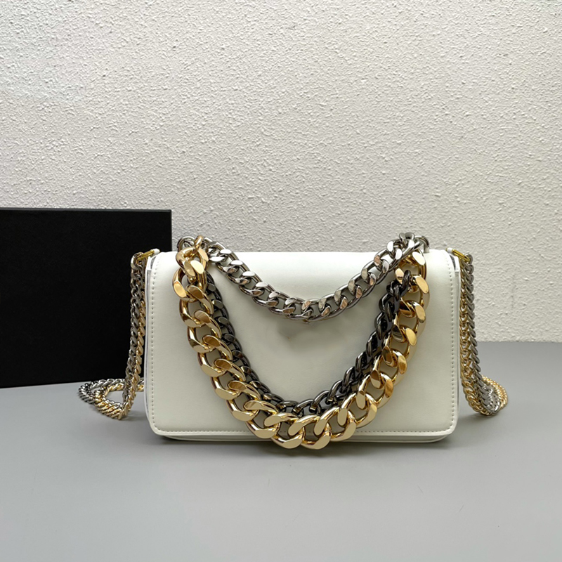 

Tricolor Chain Bag Flap Women Handbags Shiny Crossbody Shoulder Designer Bag Luxury Bags Small Purse Cowhide Genuine Leather Hardware Buckle 11 Colors Wallets, 24cm