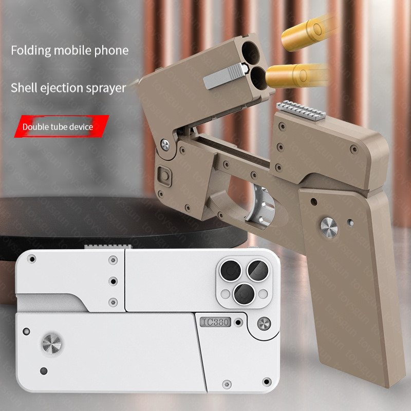 

Tiktok folding cell phone case troll soft bullet gun can launch children's toy boy toy gun birthday gift
