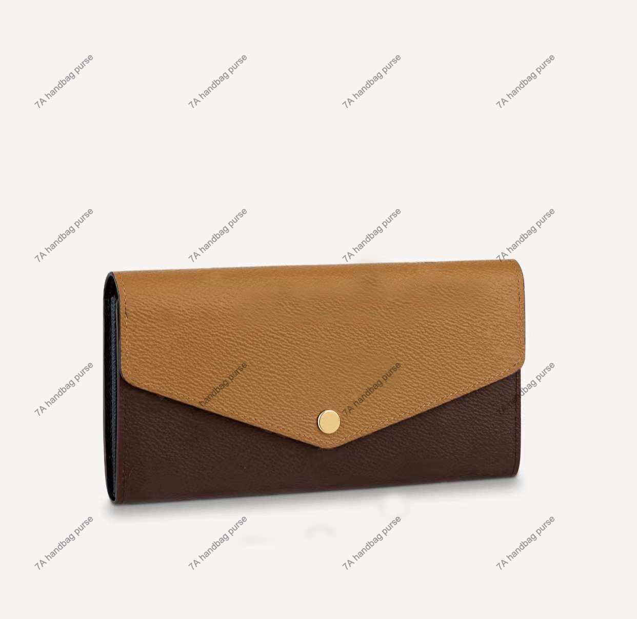 

3A designers mens wallet Classic Envelope women Cover Sarah Purse Giant Canvas Coin Change Clutch Card Holders Key Handbag Mini Purses Wallet Passport 80726, Brown;short wallet