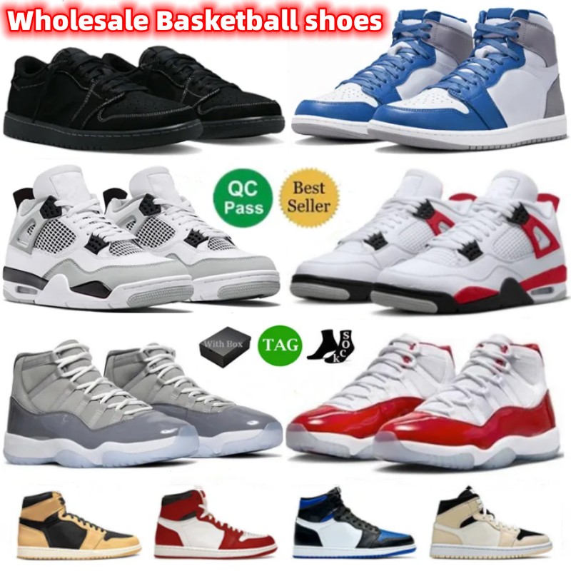 

2023 Basketball Shoes 1s Lost Found True University Blue 4S Black Canvas Stage Haze 1S Rebellionaire 4 Military Black 11S Space Jam Bred Sneaker Trainer, 35