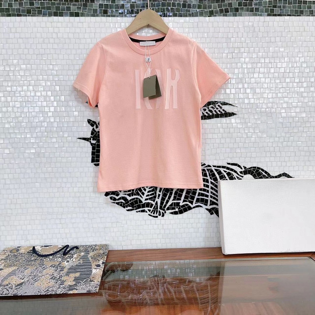 

kids designer tshirt Top kid t shirt baby clothes girl boy Short-Sleeve toddler tshirts luxury new summer letter with tags pink white
