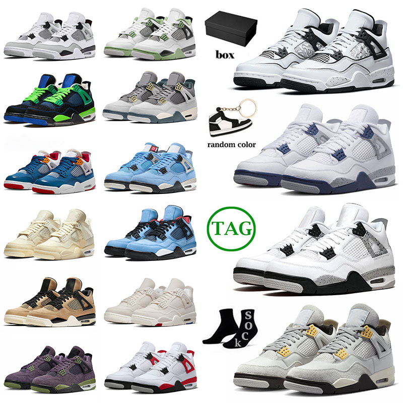 

2023 Basketball Shoes Jumpman 4 Mens 4s Photon Dust Seafoam Black Cat Red Cement Cactus Jack Neon White Oreo DIY Tattoo With Box Men Women Sneakers Trainers Size 13, 36-47 cool grey