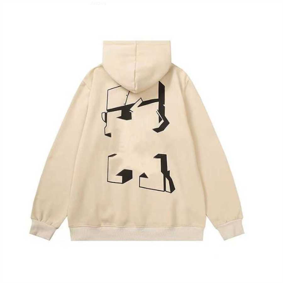 

Fashion Luxury Men's Sweatshirts Brand Offs Hoodies Pullover Tops Women O-neck Sweater Men Arrow Cross Letter Classic Print Black White RQ9H, 10