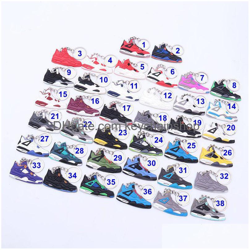 

Keychains Lanyards 38 Colors Sneakers Shoes For Men Women 4 Generation Basketball Gym Key Chain Bag Charm Car Keyring Accessories Dh6B3