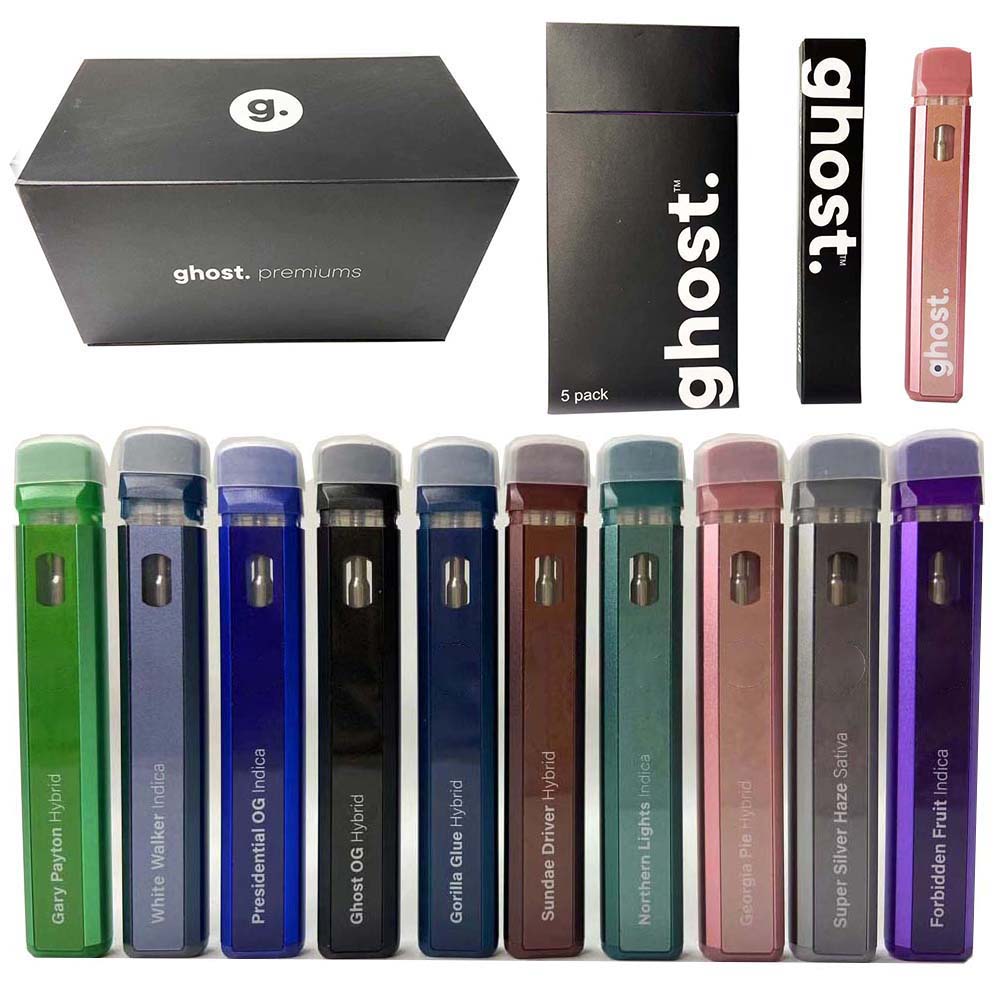 

Ghost Gen 2 Disposable Vape Pens E cigarettes 280mAh rechargeable battery 1.0ml empty cartridges vaporizer carts with packaging 10 strains