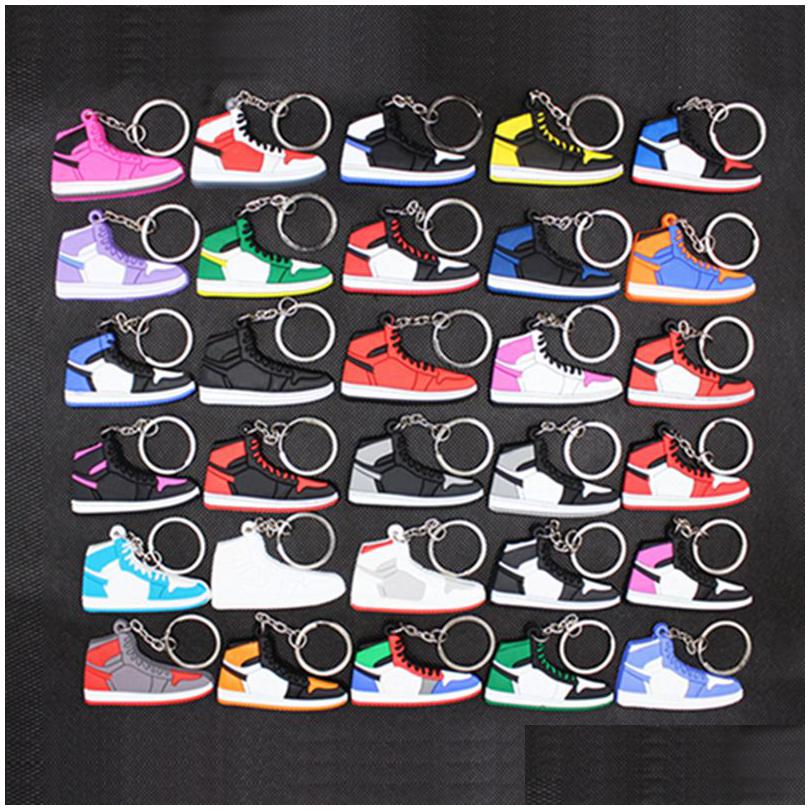 

Keychains Lanyards Wholesale Designer Mini Sile Sneaker Keychain Men Women Kids Key Ring Gift Shoes Handbag Chain Basketball Shoe Dhjqf