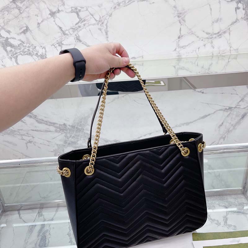 

Classic designer bag women handbags ladies composite tote leather clutches shoulder chain crossbody shoulder messenger cross body bag fashion casual, Black