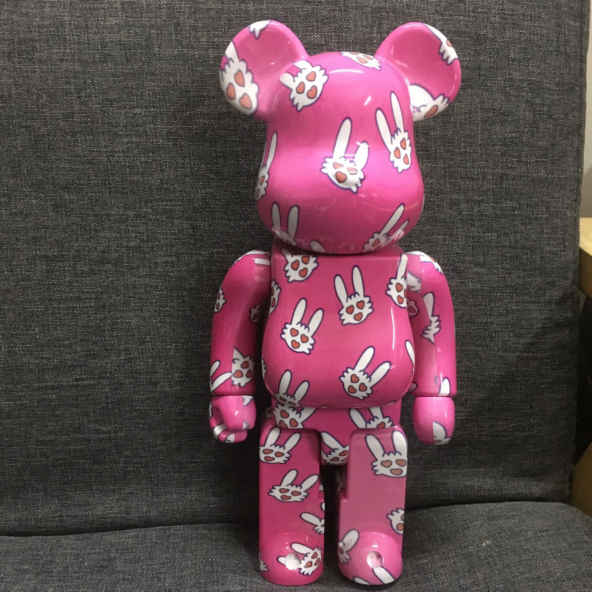 

Newest Games 400% 28CM The ABS 2023 pink rabbits Bearbrick bear figures Toy For Collectors Bearbrick model decoration toys