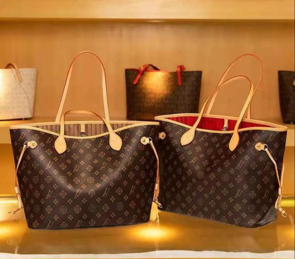 

Designer bags Famous Leather 2pcs set Messenger Shopping Bag Plain Cross body Shoulder Bags Handbags Womens Totes Wallets louise Purse vutton Crossbody viuton Bag, Brown flower