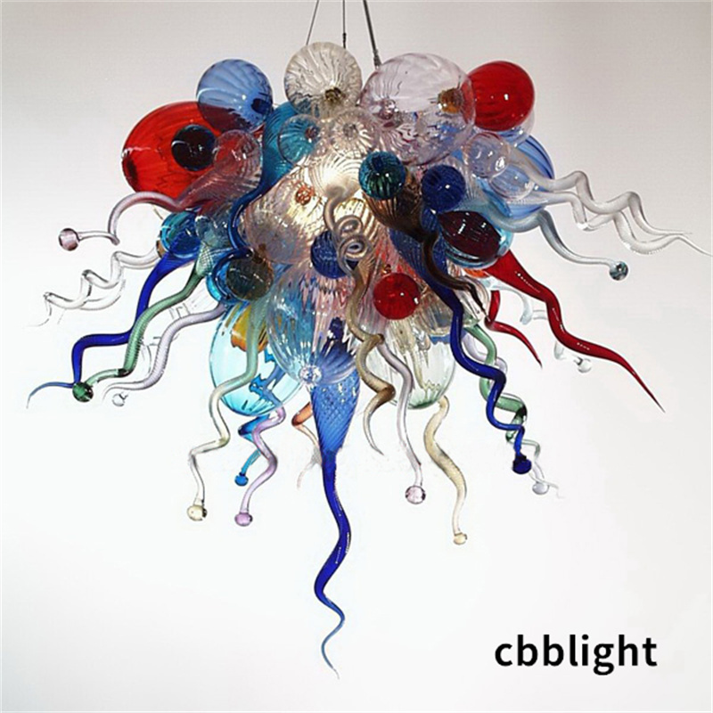 

Glossy Pendant Lamps Multicolor 32*32 Inches Hand Blown Glass Chandelier LED Lighting Ceiling Decorative Chihuly Style Chandeliers Luxury Art Fixiture LR136