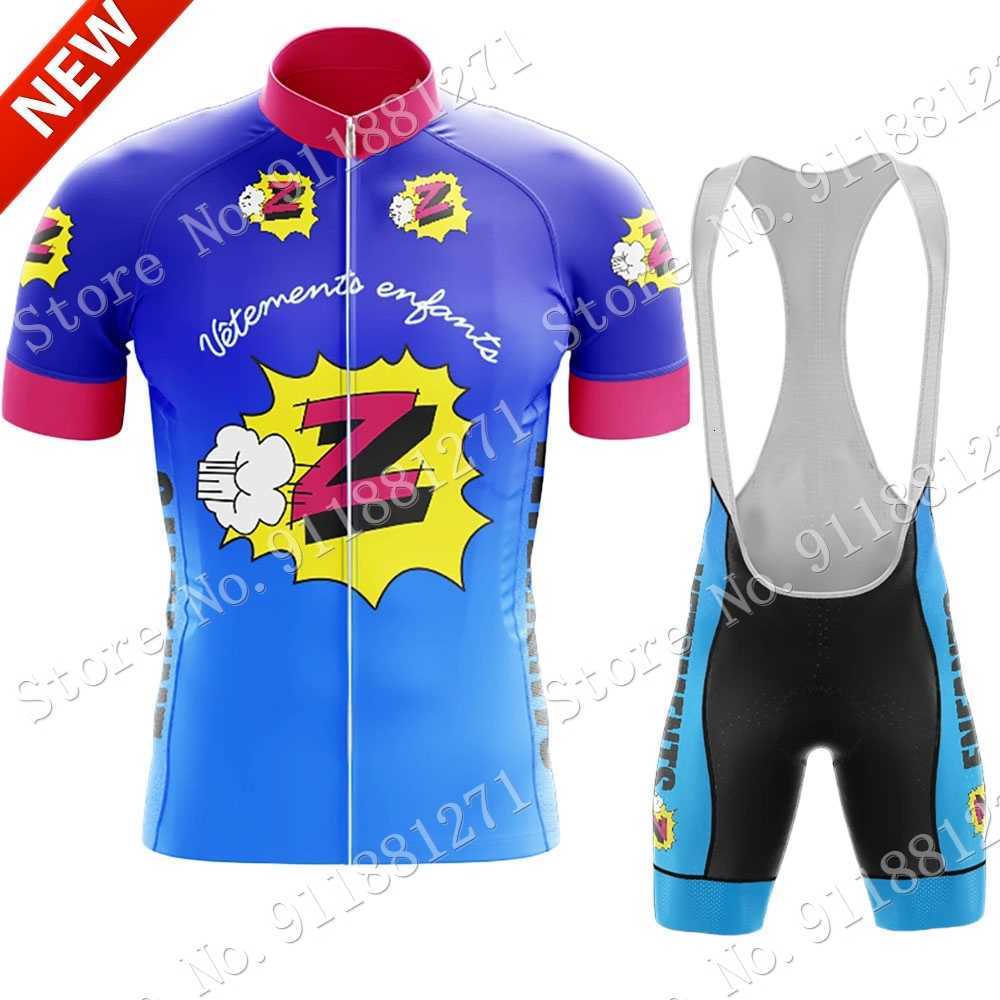 Z Vetements Team 2022 Mens Retro Cycling Jersey Set Summer Bicycle Clothing Road Bike Shirts Suit Bicycle Bib Shorts MTB Ropa