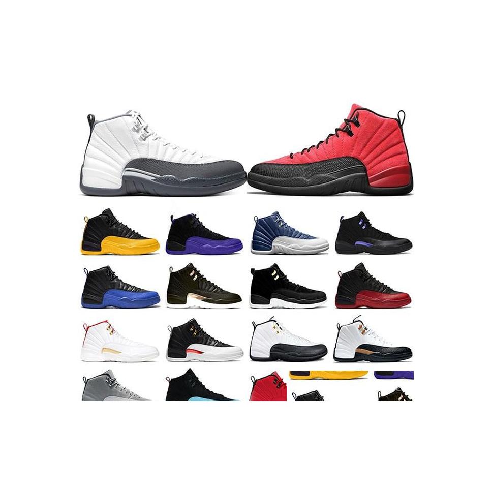 

Other Shoes Est Jumpman 12 12S Men Basketball Dark Concord Reverse Flu Game Indigo University Gold Mens Trainers Sports Sneakers Siz Dhkht