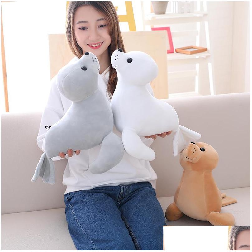 

Stuffed Plush Animals 35Cm Cute Sea Lion Toy Soft Pillow Kawaii Cartoon Animal Seal Doll For Kids Lovely Childrens Gift La101 Drop Dhf3W, White