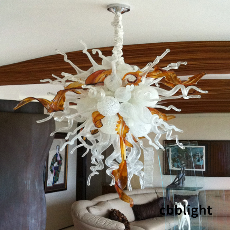 

Nordic Style Pendant Lamps White Color 24*36 Inches Hand Blown Glass Chandelier Luxury Hanging Fixture for Loft Hotel Lobby Shop Mall Decor Customized Accepted LR107