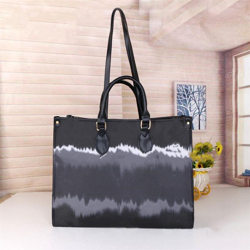 

New Onthego Designers Shoulder Bags Duplex Leather Sac Bag Print Woman Handbag Lady Shopping Bag 43 31 18cm256N, Red