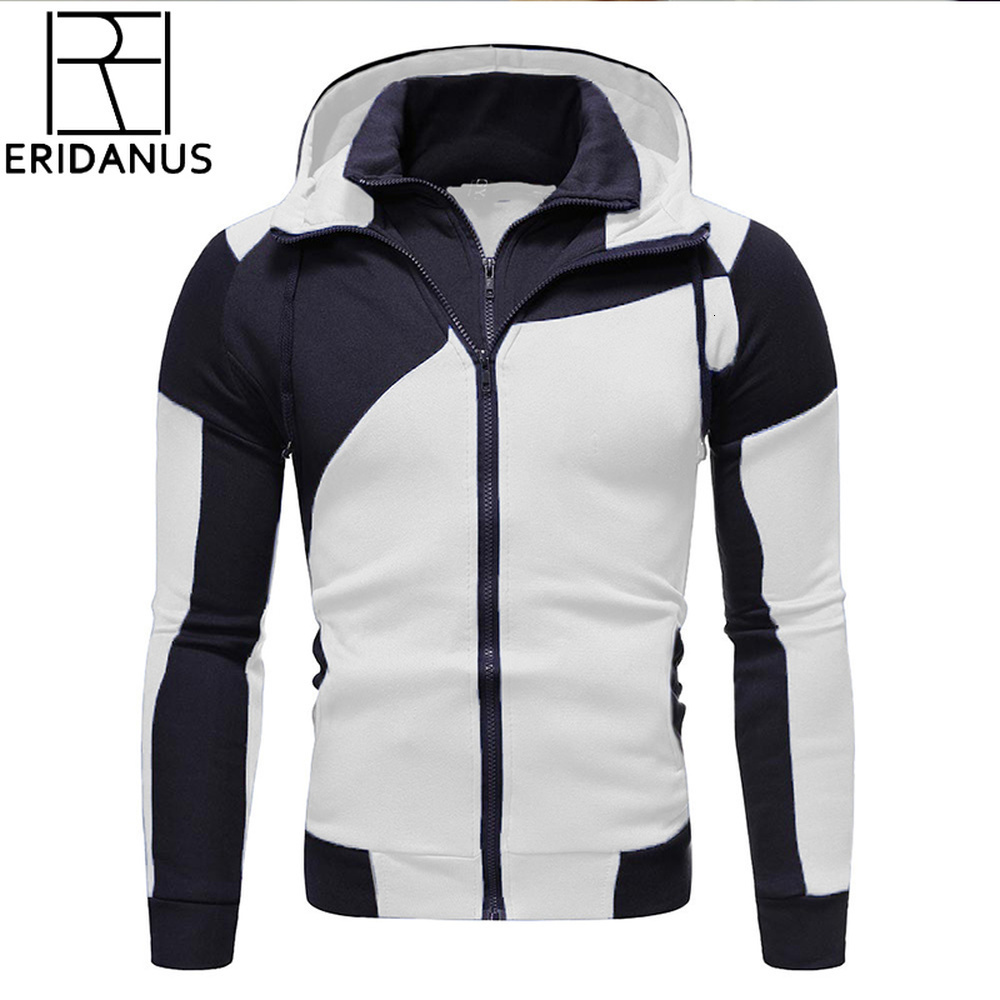 

Men's Hoodies Sweatshirts Autumn Winter Men's Jacket Slim Fit Hooded Zipper Jacket Male Solid Cotton Thick Warm Hoodies Coat Men Clothing Tops MWW166 230130, White