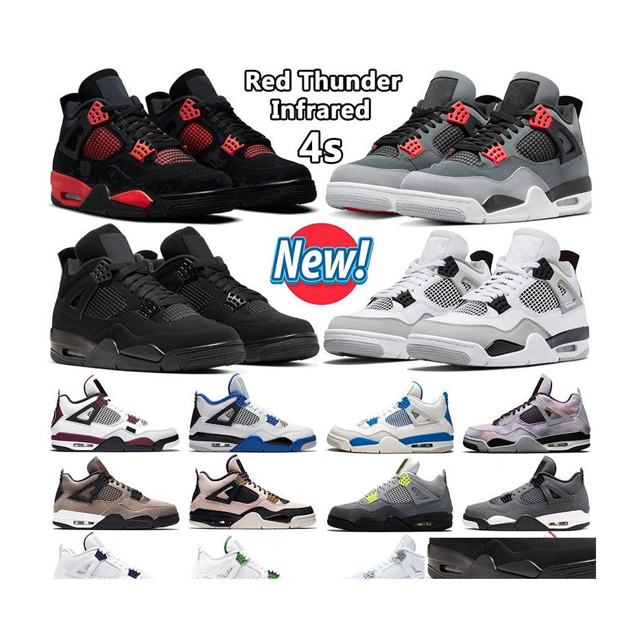 

Other Shoes Sael Jumpman 4 Men Basketball 4S Red Thunder Infrared Military Black Cat Cool Grey University Blue Zen Master White Mens Dhdbz