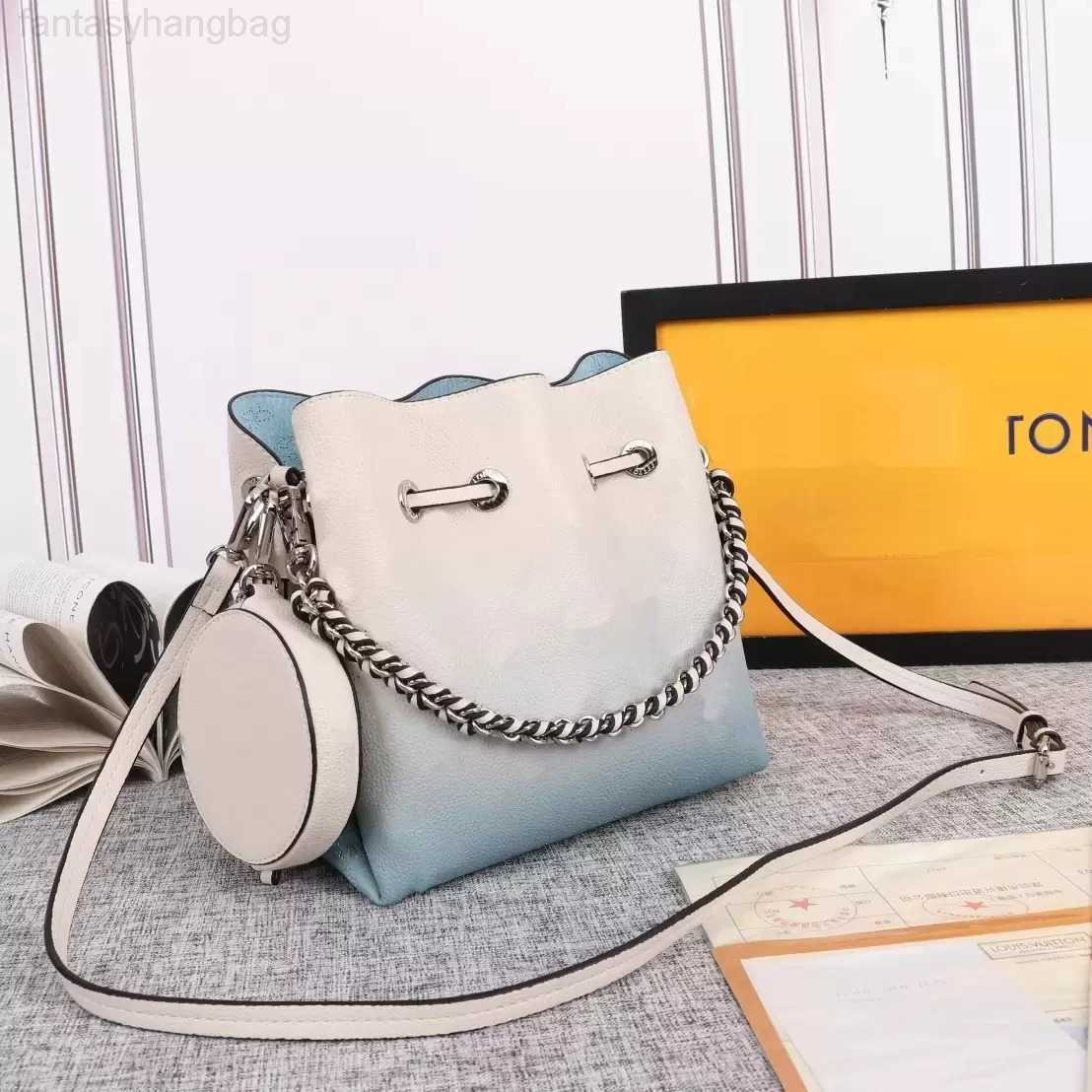 

lvs bag Louisity Bucket Bag Perforated Mahina Leather Bella Tote designer Silver Hardware Handbag Drawstring Protective Bottom Studs